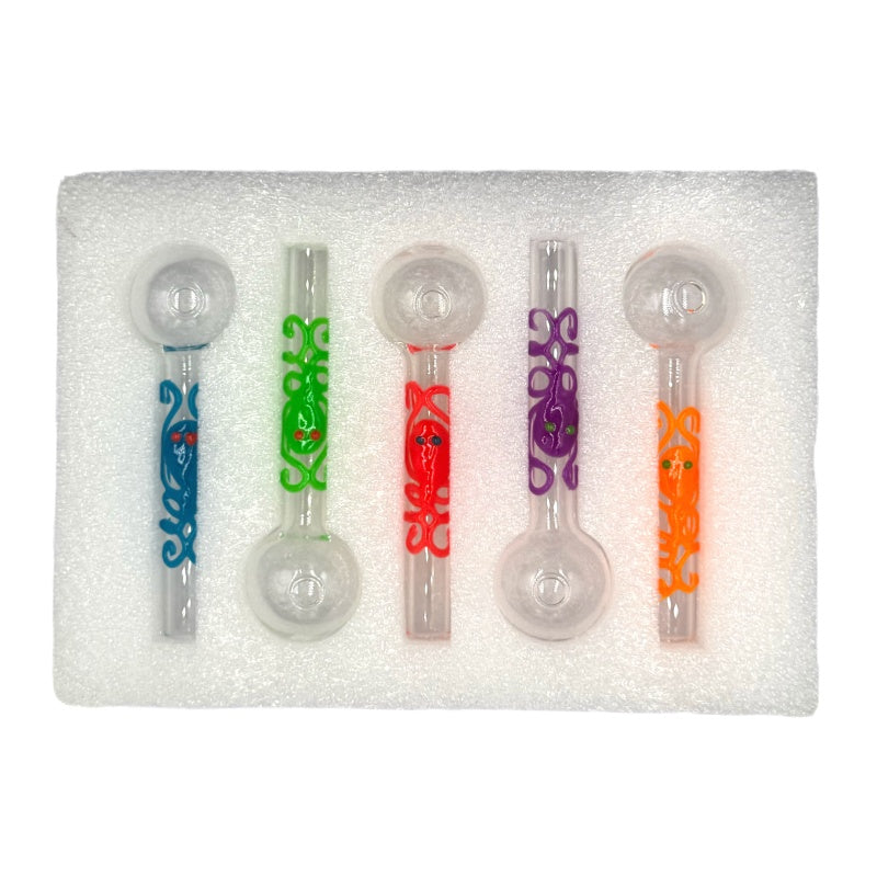 FERMID 4 Inch Luminous Glow in the Dark, Small Portable Heat Resistant Thick Glass Straws