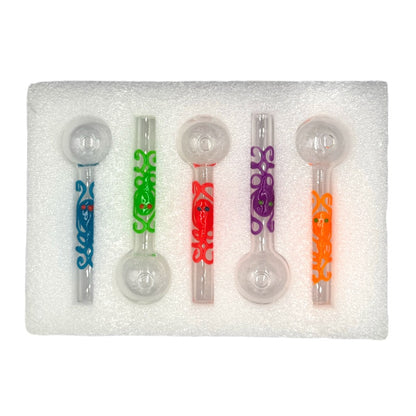 FERMID 4 Inch Luminous Glow in the Dark, Small Portable Heat Resistant Thick Glass Straws