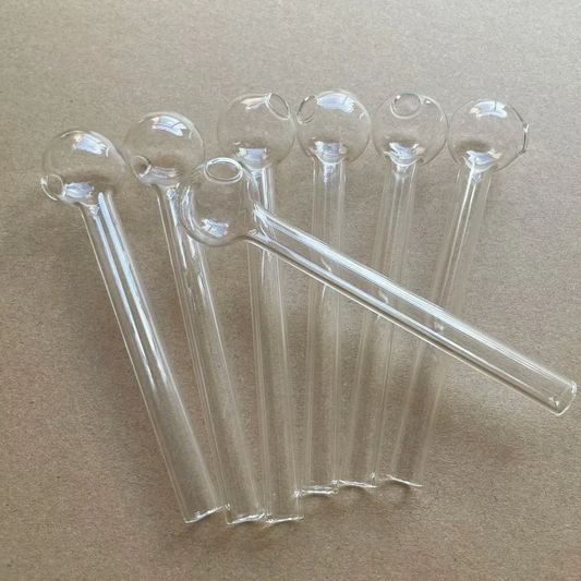 6/8/10/12pcs Clear Glass Oil Burner Pipes Bowl Straight Hand glass Pipe Smoking Water Accessories For Water Hookah oil burner Bong