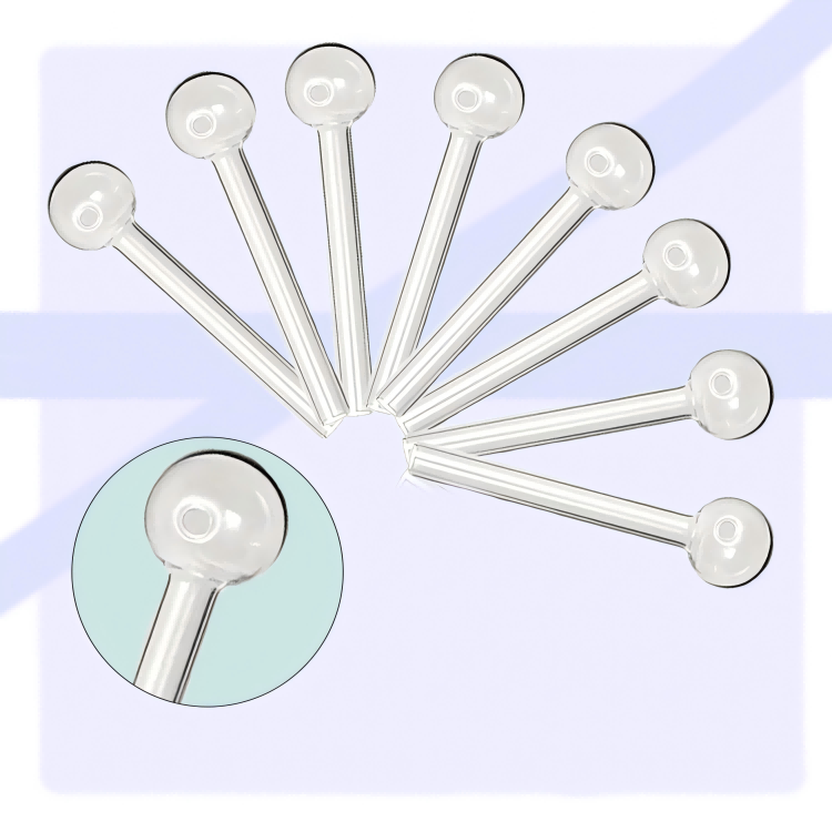 FERMID 4 Inch Creative High Temperature Resistant Reusable Clear Glass Straws With Cleaning Brush