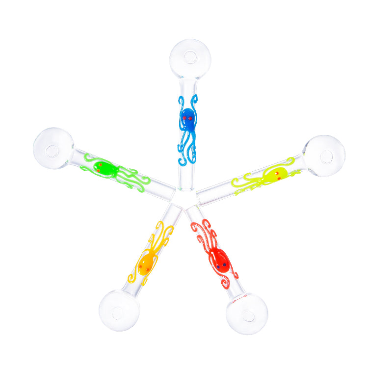 FERMID 4 Inch Luminous Glow in the Dark, Small Portable Heat Resistant Thick Glass Straws