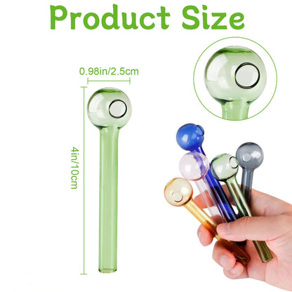 FERMID 4" Thick Colorful Multicolour Colored Thick Glass Straws