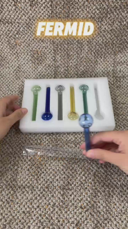 FERMID 4" Thick Colorful Multicolour Colored Thick Glass Straws