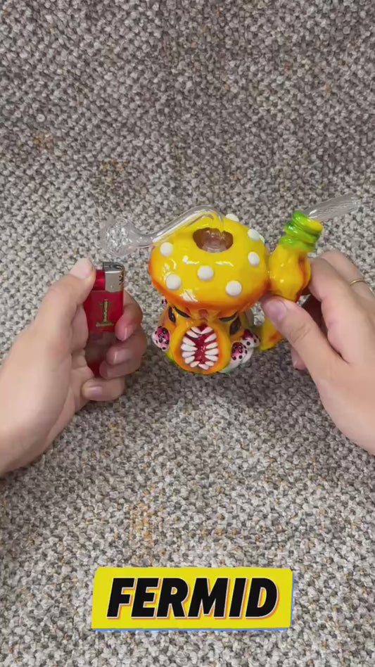 FERMID 13cm/ 5.12in Yellow Handmade Cartoon Artwork Glass Gift Decor